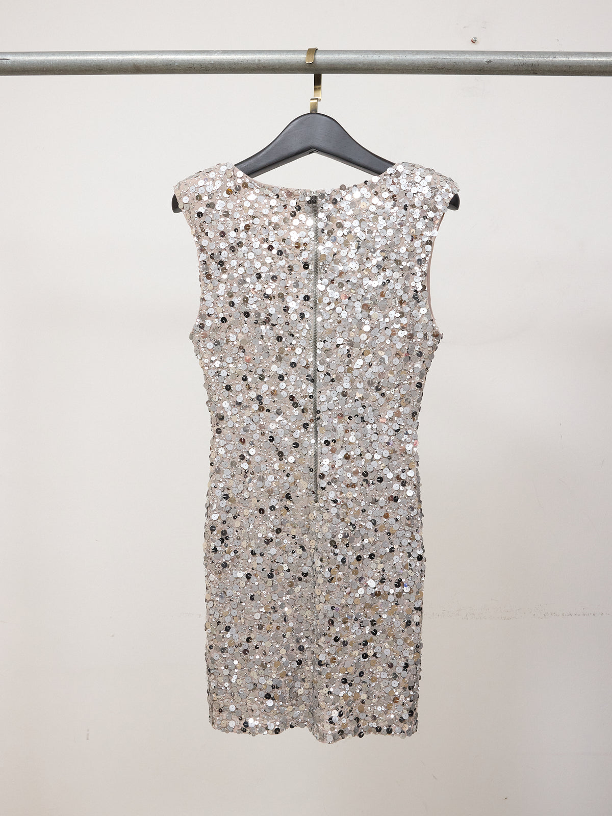Alice & Olivia Silver Sequin Dress