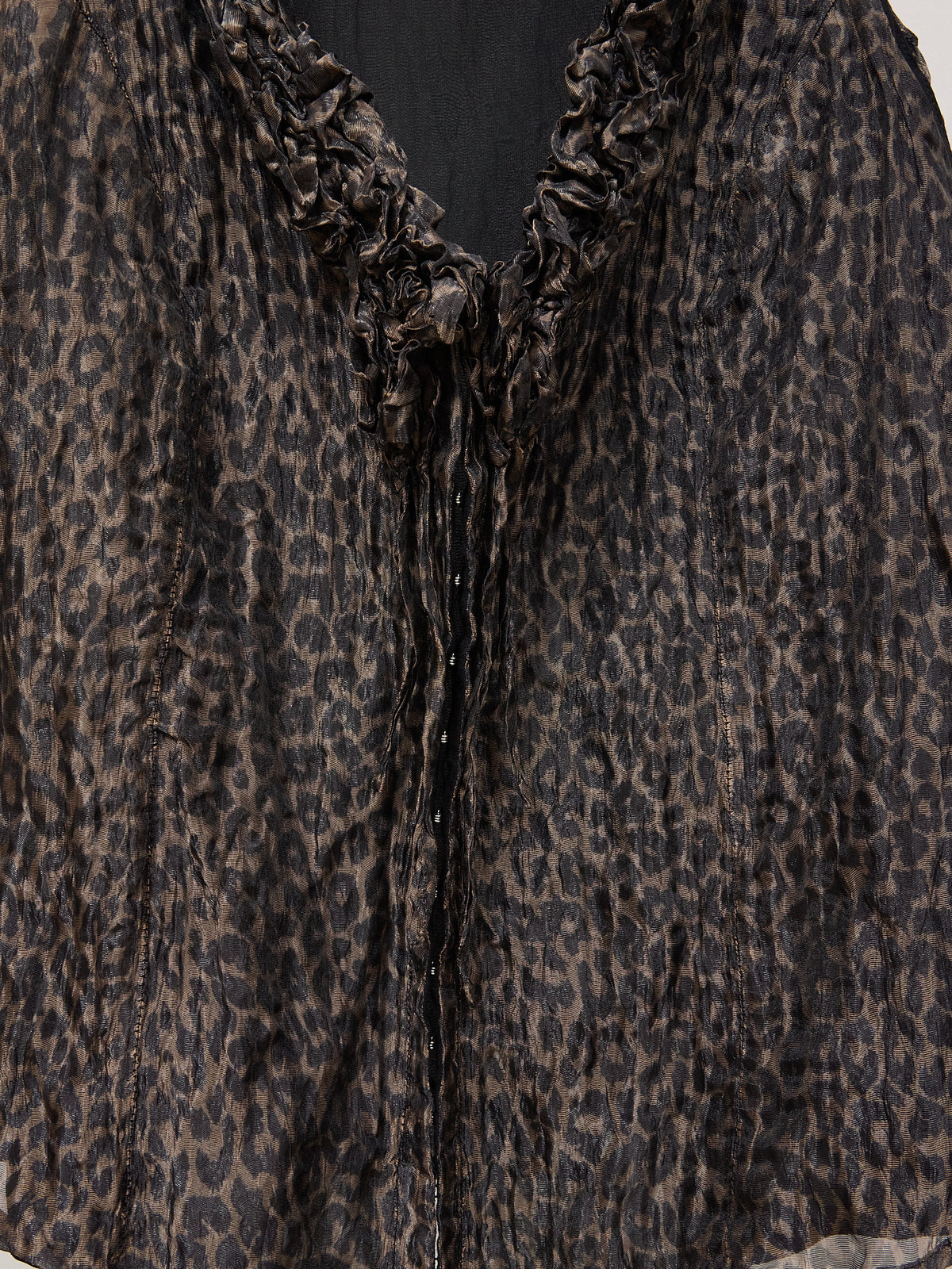 Javier Simorra Leopard Print Blouse Crinkled Blouse