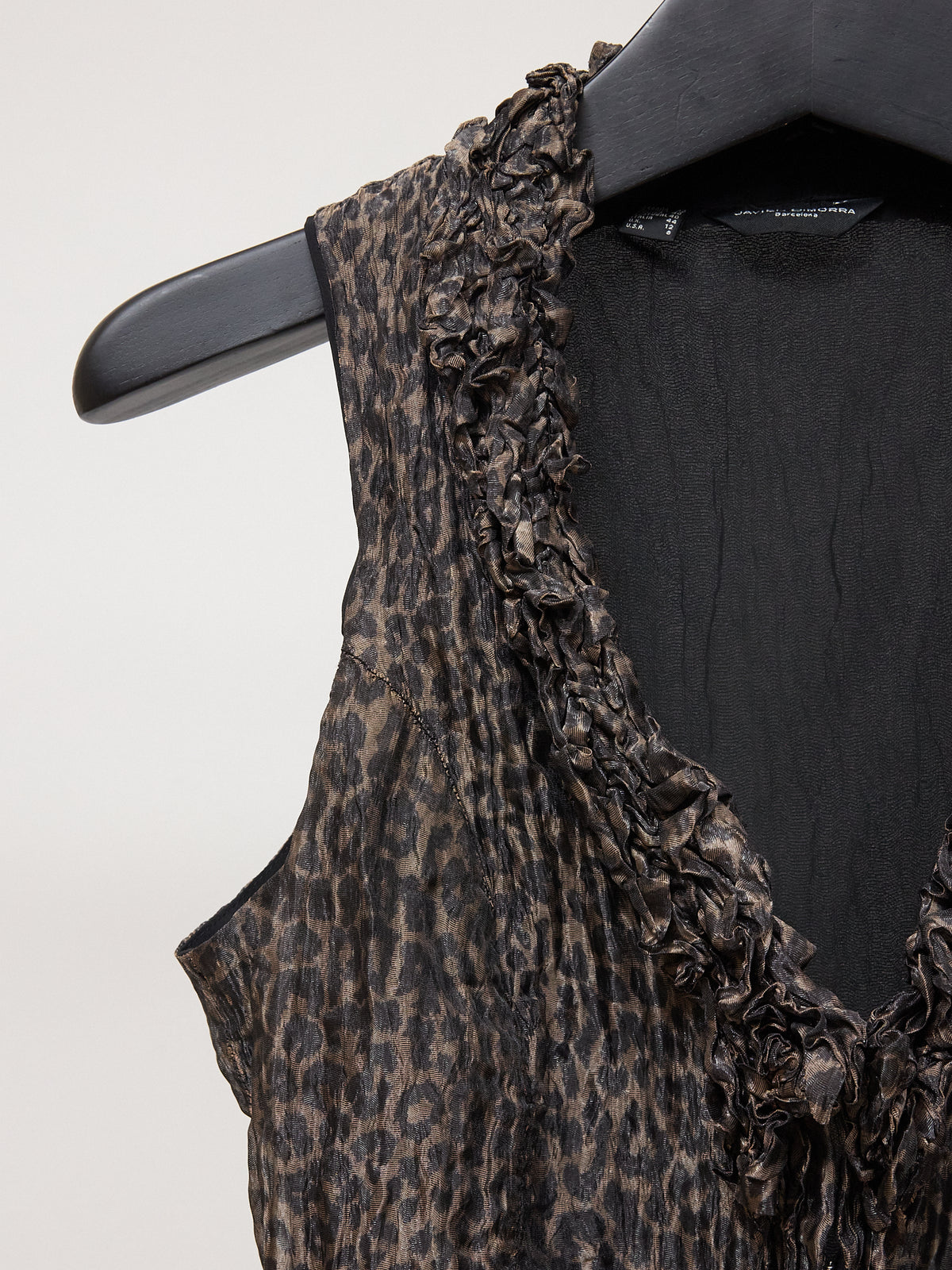 Javier Simorra Leopard Print Blouse Crinkled Blouse