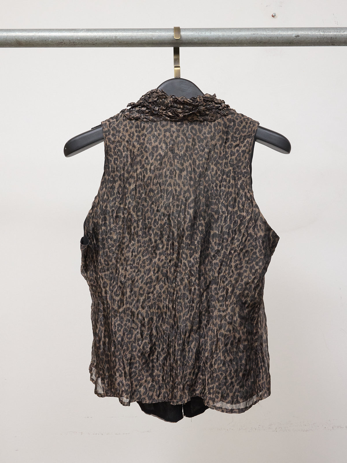 Javier Simorra Leopard Print Blouse Crinkled Blouse