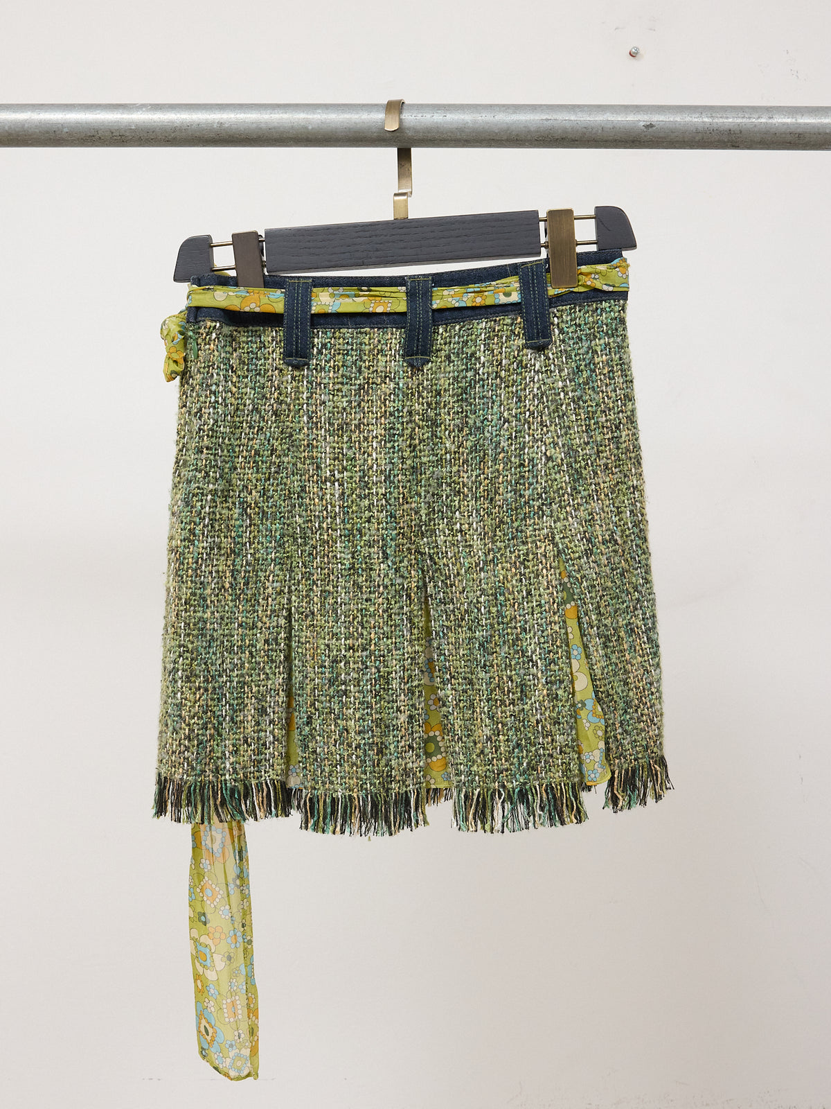Dolce & Gabbana Knitted Denim Scarf Mini Skirt