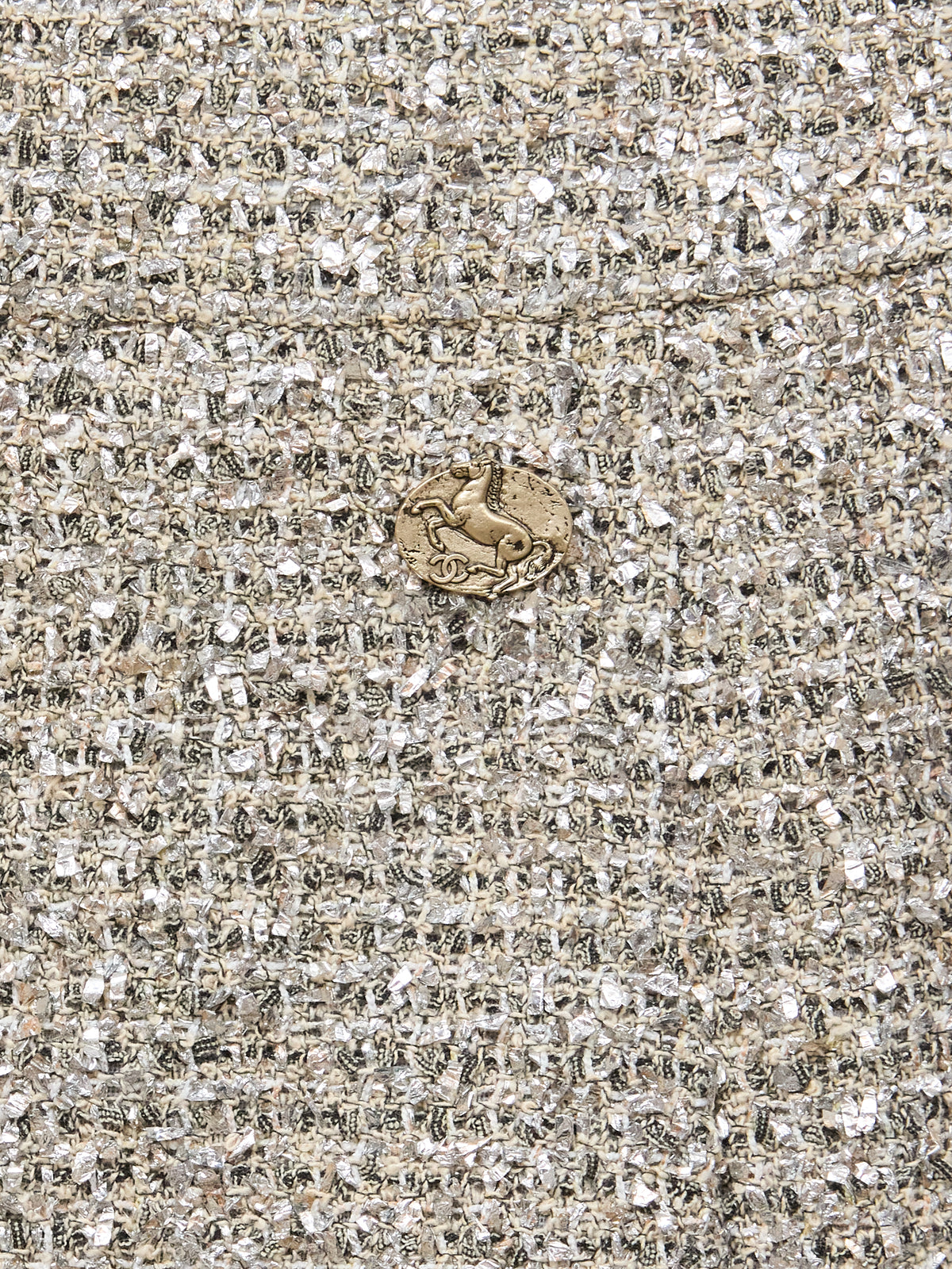 Chanel Metallic Cotton Blend Skirt in Silver