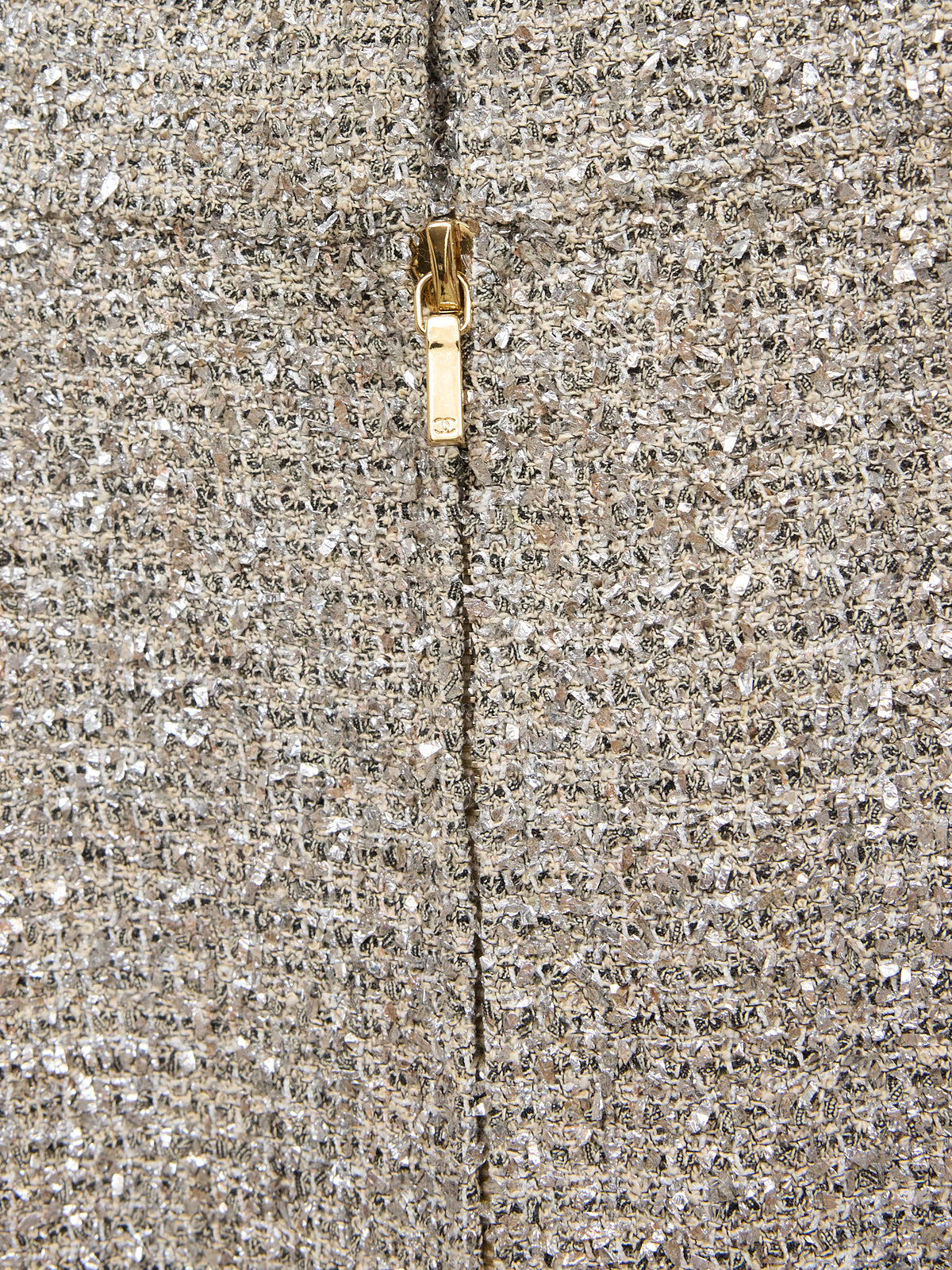 Chanel Metallic Cotton Blend Skirt in Silver