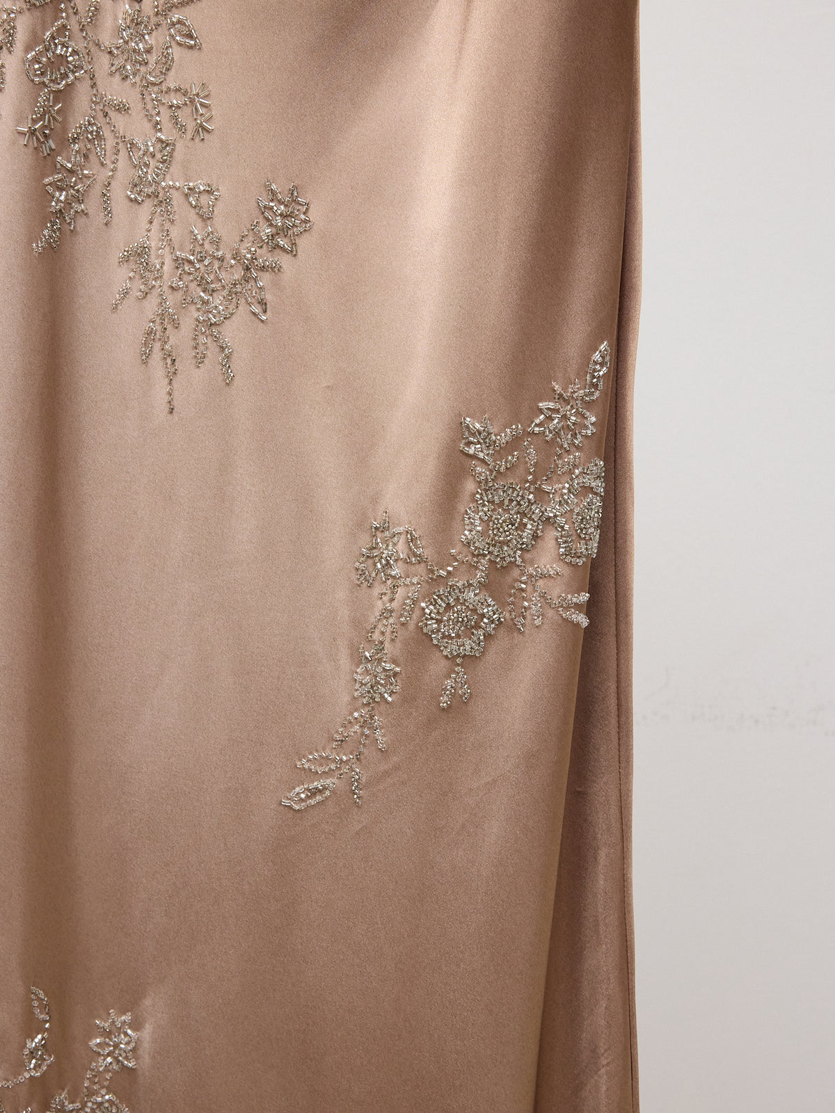 Bob Mackie BZar Taupe Beaded Evening Gown Dress w/ Shawl