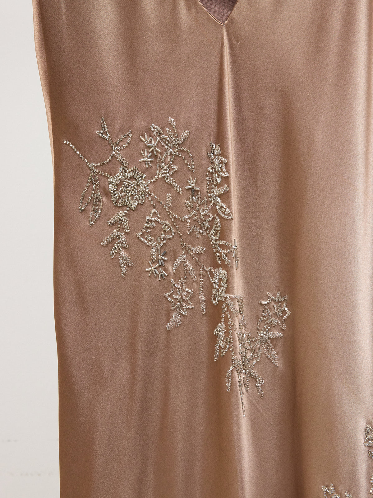 Bob Mackie BZar Taupe Beaded Evening Gown Dress w/ Shawl