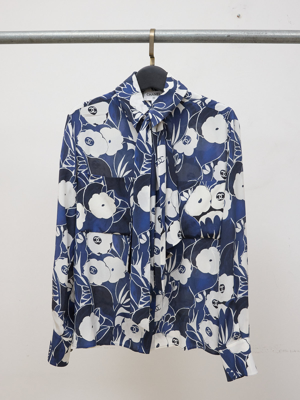 Chanel 22B Camélia Pattern Blouse