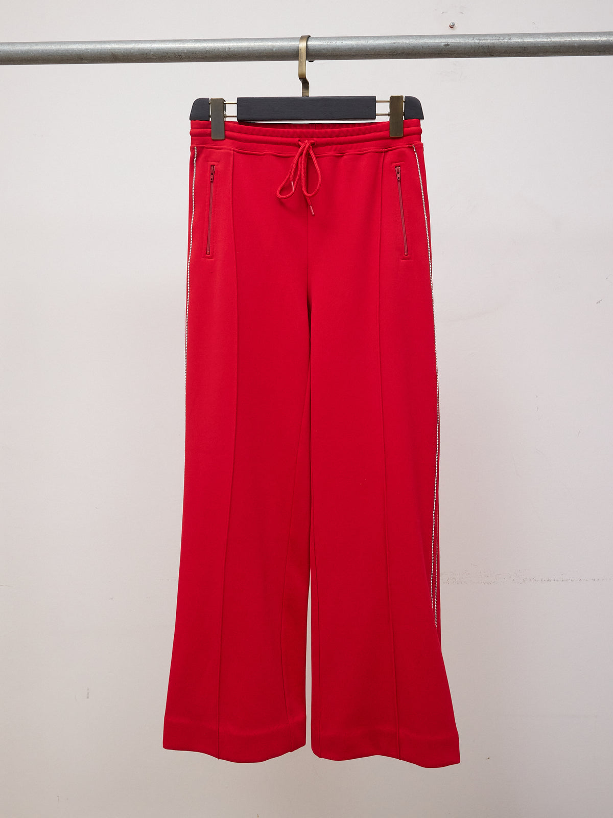 Area Crystal Embellished Sweatpants in Red