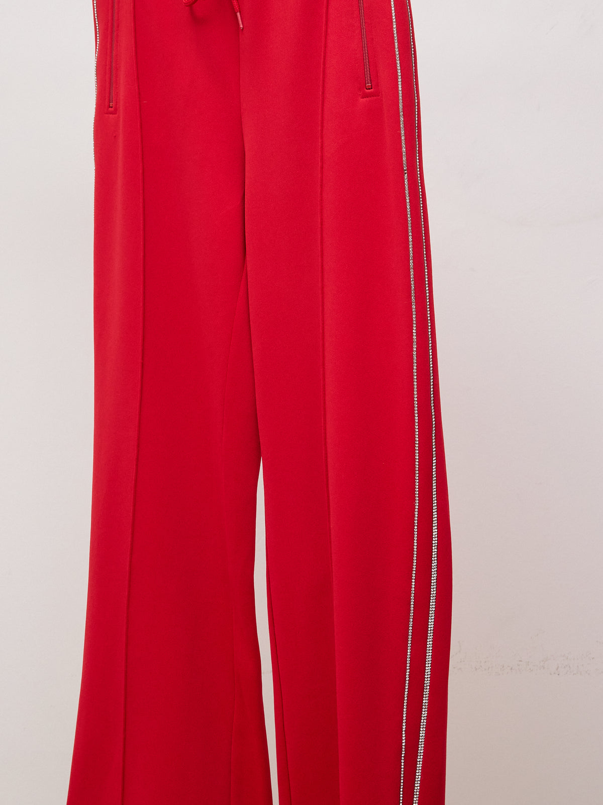 Area Crystal Embellished Sweatpants in Red
