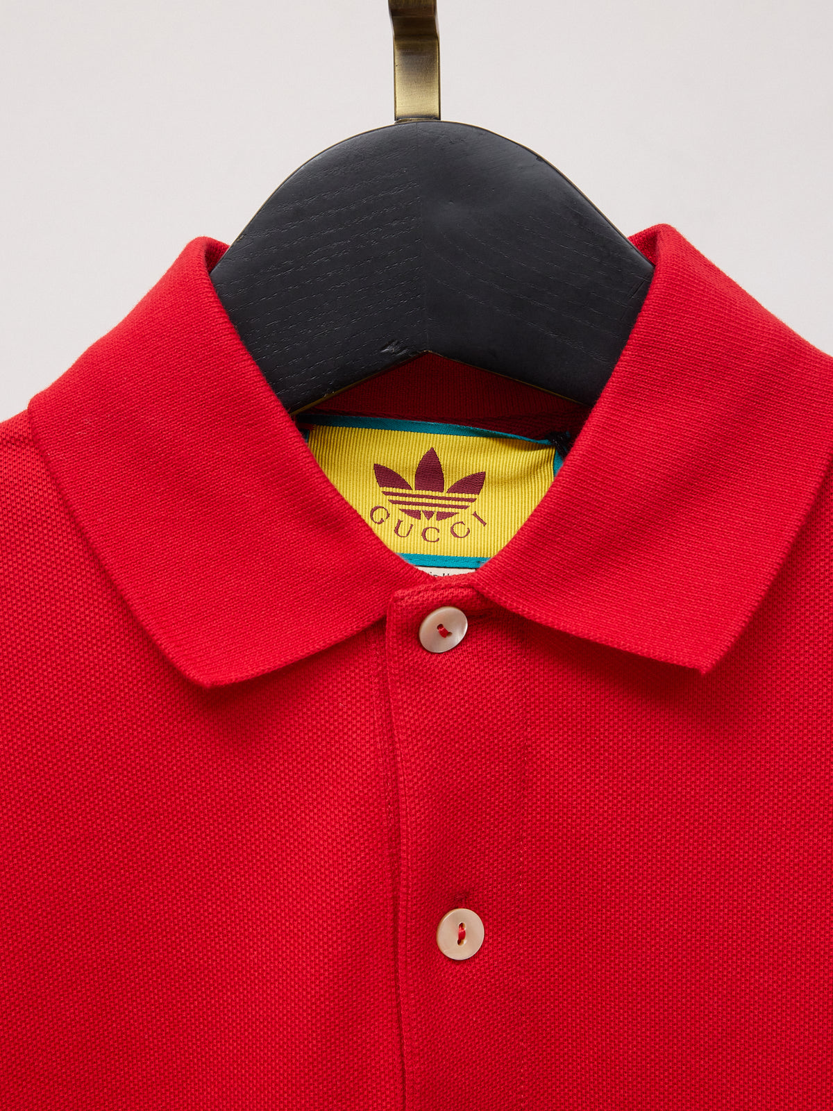 Gucci x Adidas Piquet Short Sleeve Red Polo Shirt