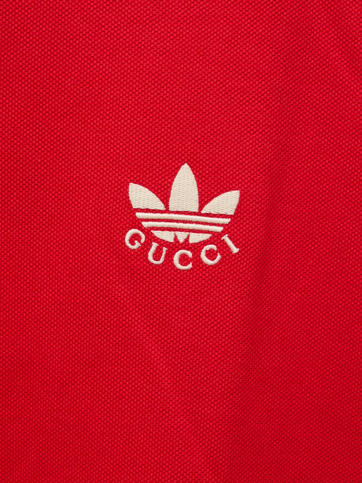 Gucci x Adidas Piquet Short Sleeve Red Polo Shirt