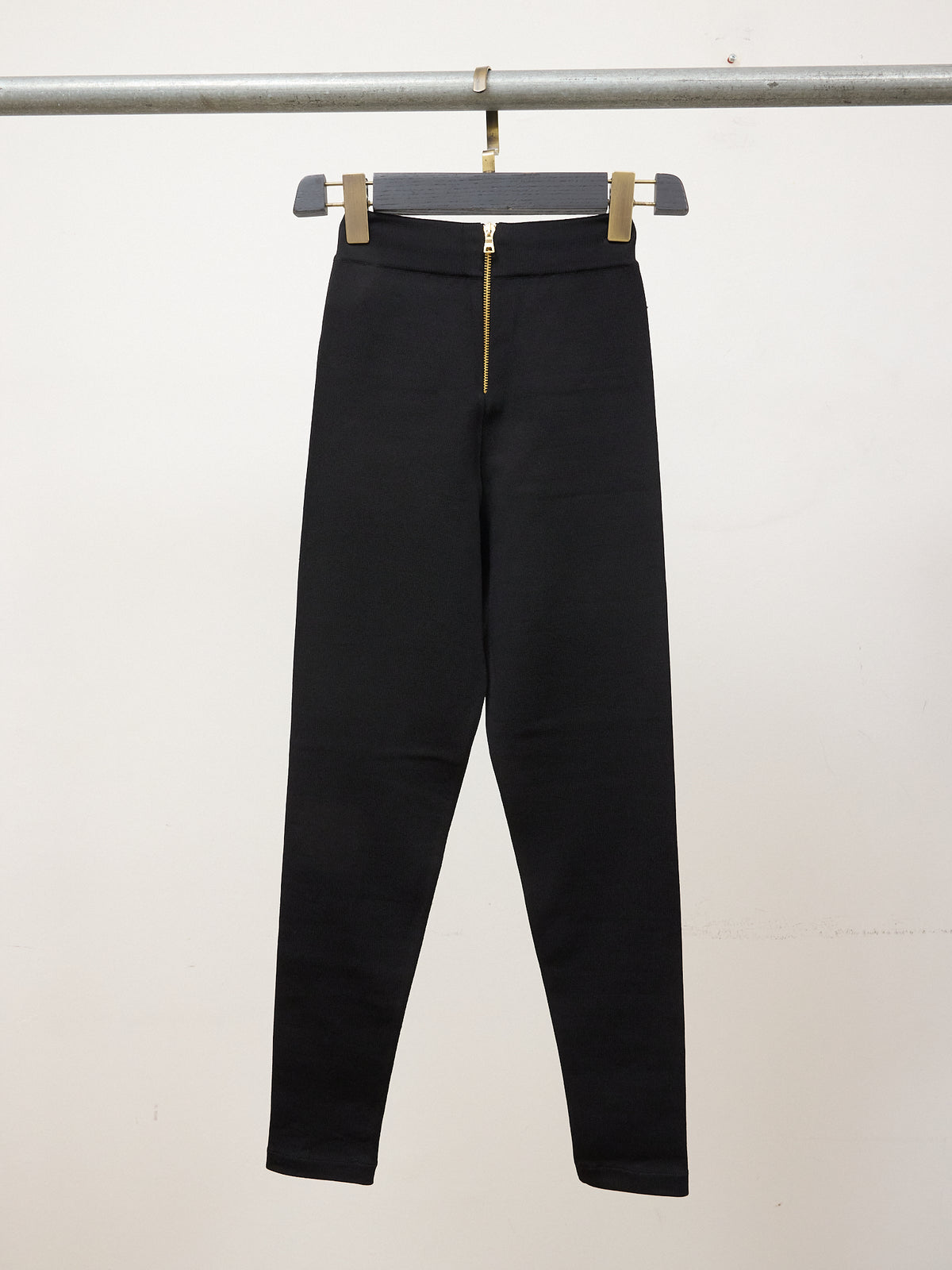 Balmain Gold Button Leggings in Black