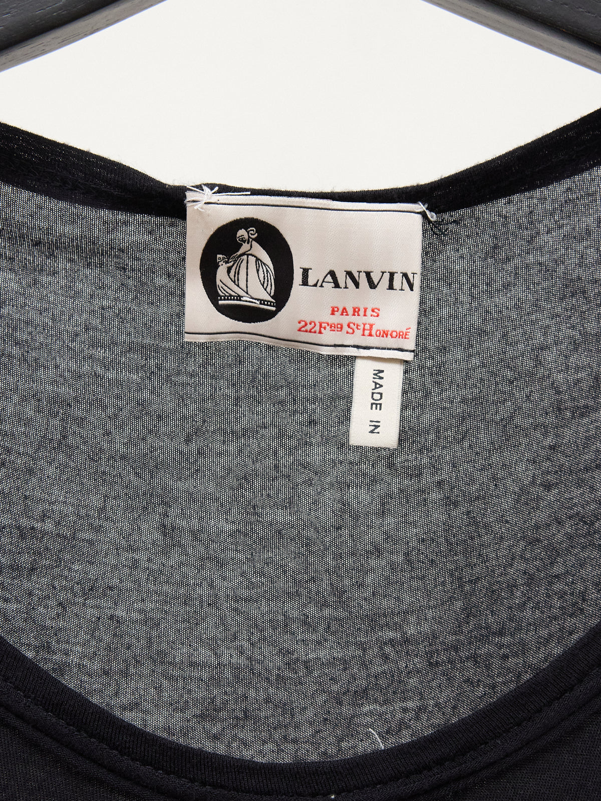 Vintage Lanvin Tank Top in Black with Silver Details