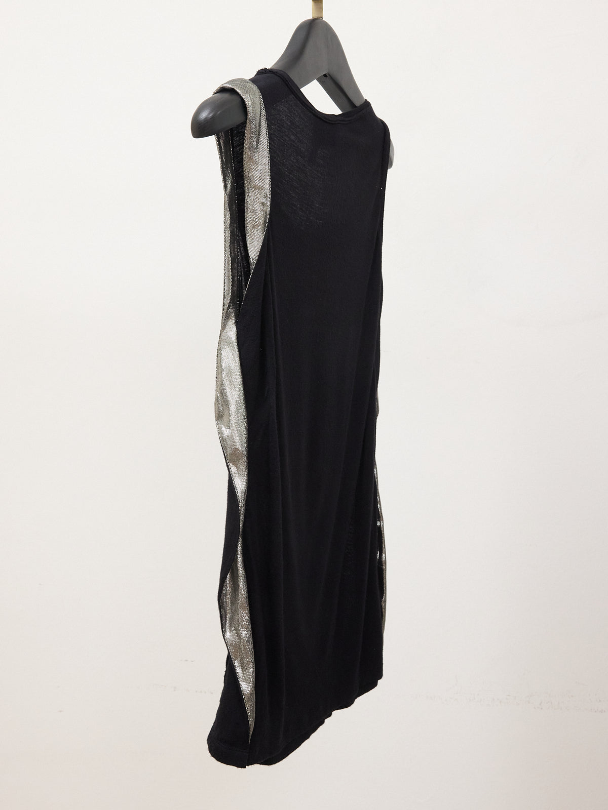 Vintage Lanvin Tank Top in Black with Silver Details