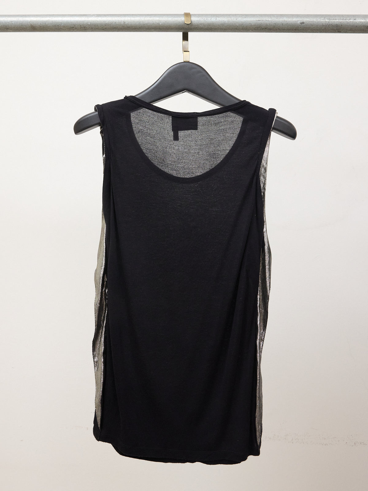 Vintage Lanvin Tank Top in Black with Silver Details