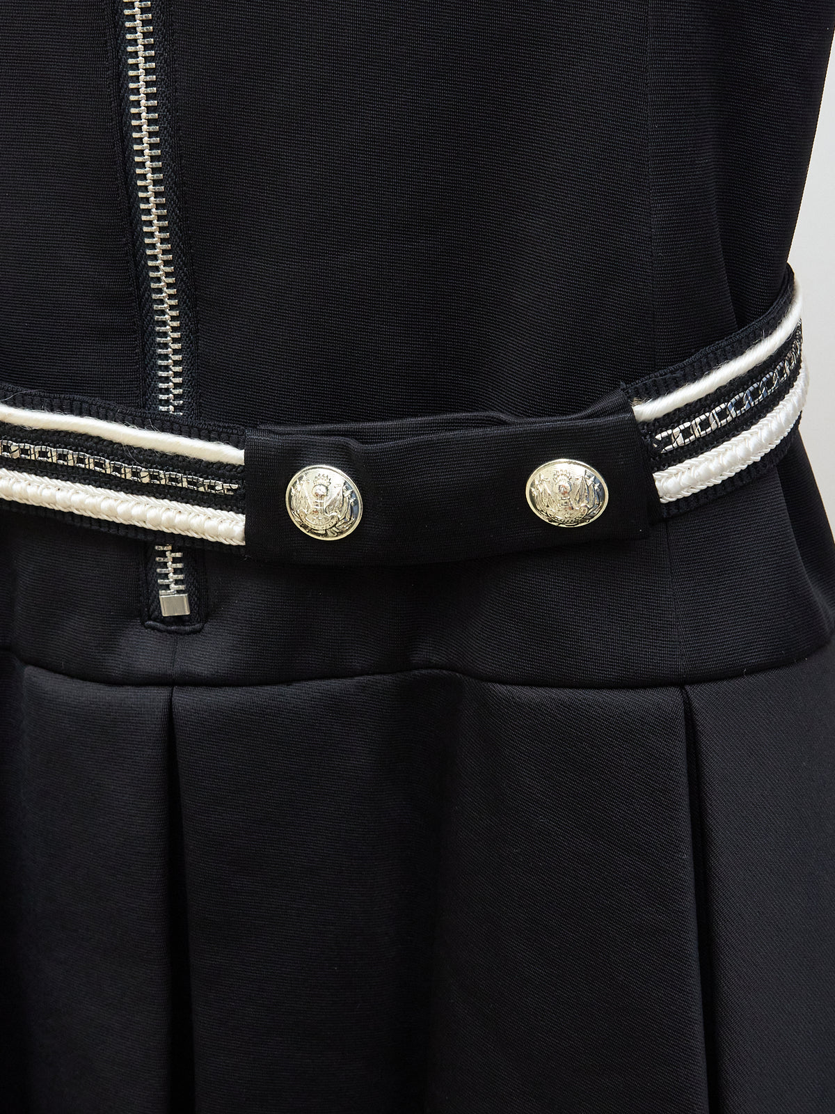 Pierre Balmain Sleeveless Short Dress in Black with Embellished Waistband