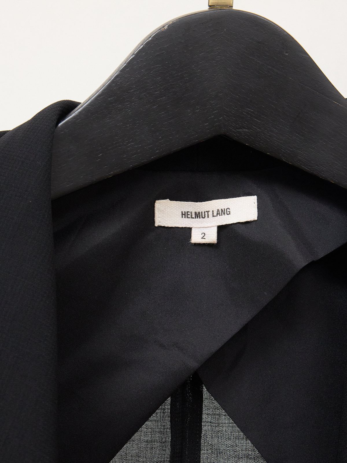 Helmut Lang Black Crepe Draped Lapel Jacket