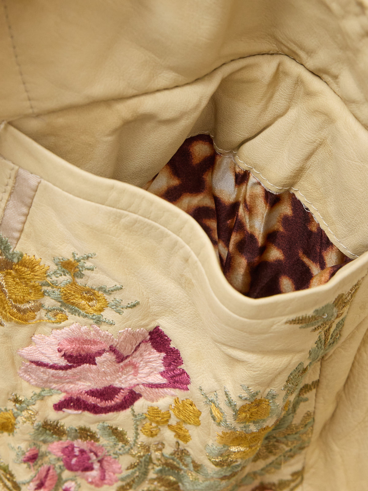 Roberto Cavalli S/S 2003 Vintage Runway Embroidered Floral Leather Jacket