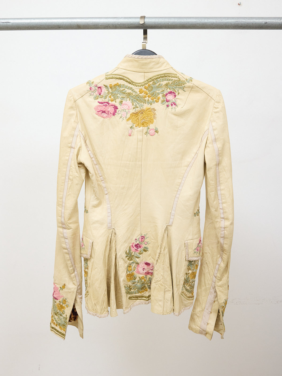 Roberto Cavalli S/S 2003 Vintage Runway Embroidered Floral Leather Jacket