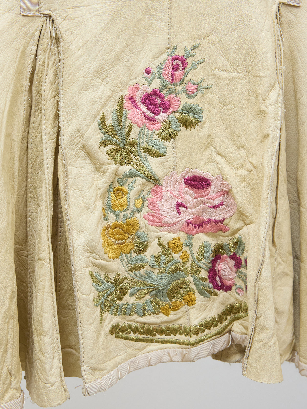 Roberto Cavalli S/S 2003 Vintage Runway Embroidered Floral Leather Jacket