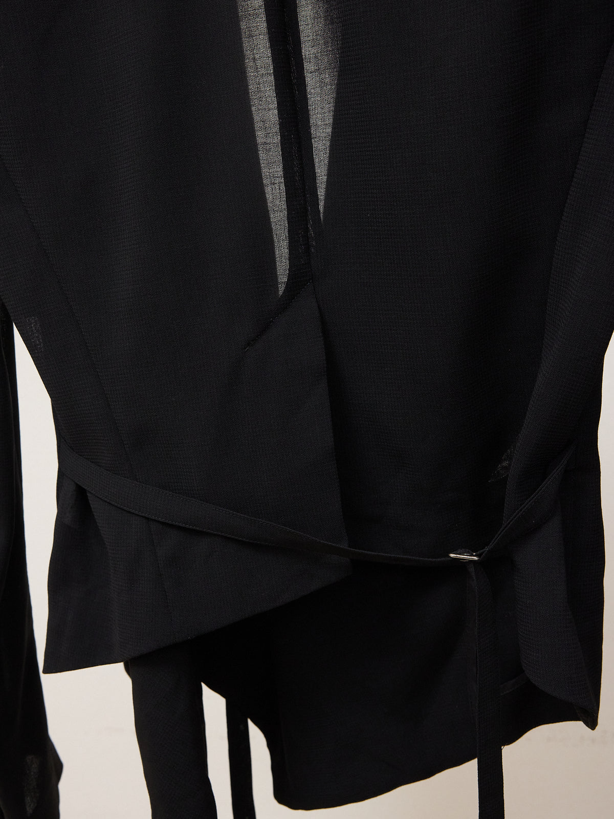 Helmut Lang Black Crepe Draped Lapel Jacket