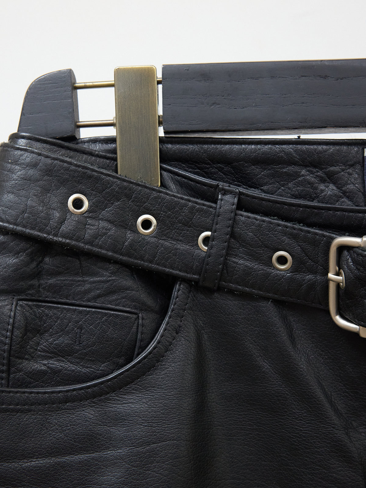 Bogner Black Leather Jeans with Belt