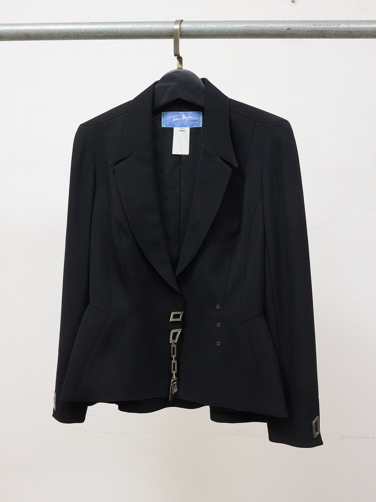 Thierry Mugler Iconic Vintage 90s Black Runway Suit Jacket