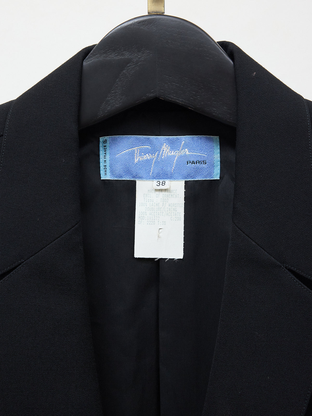 Thierry Mugler Iconic Vintage 90s Black Runway Suit Jacket