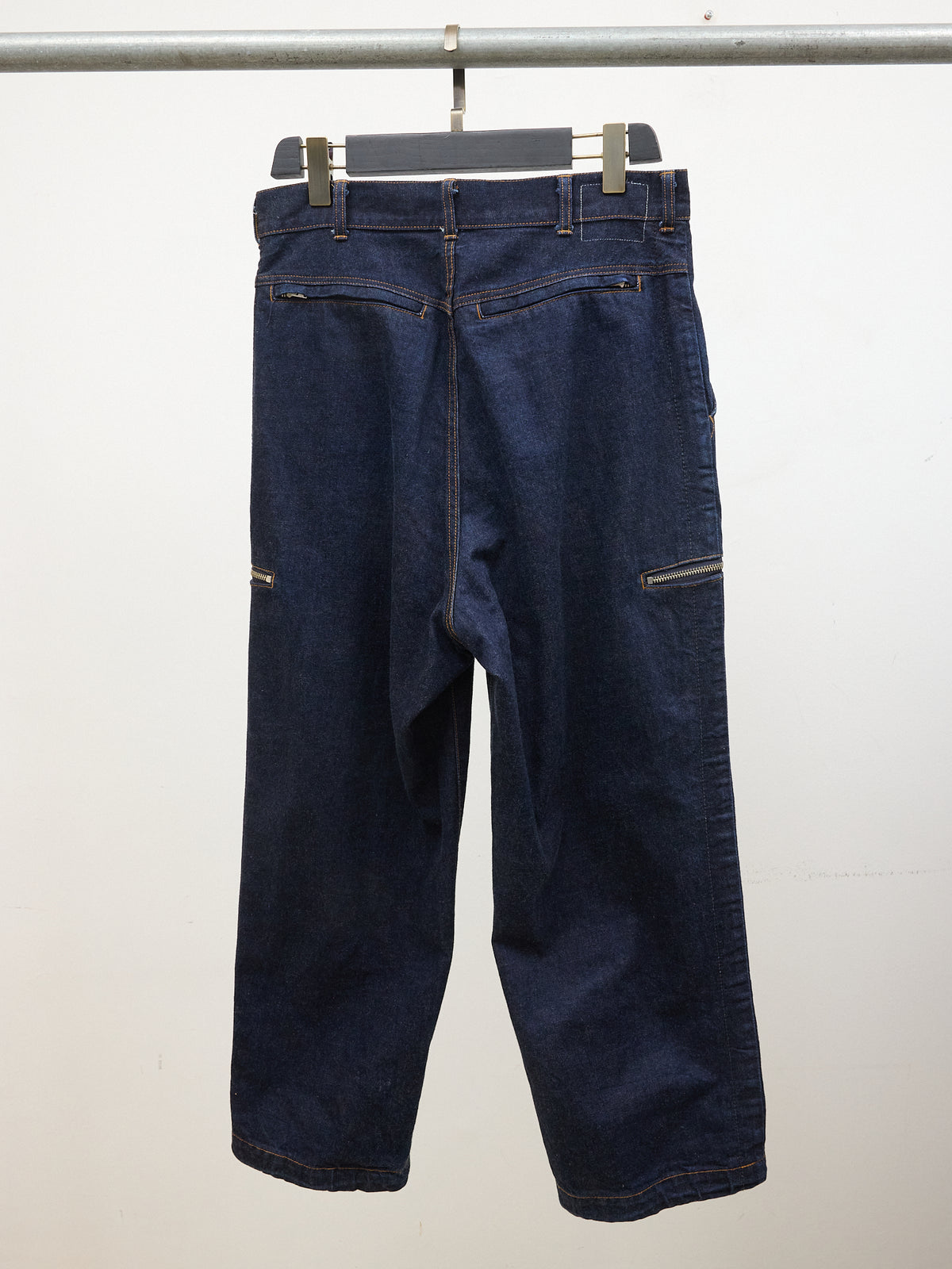 Sacai Wide-Leg Zipper Pants in Navy