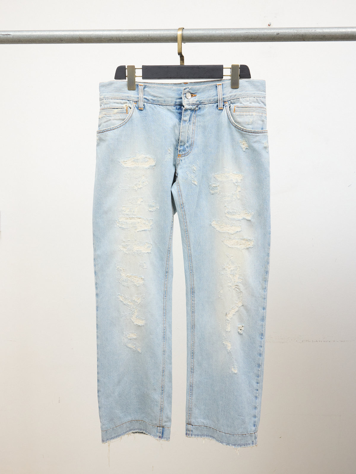 Dolce & Gabbana Wide-leg Distressed Jeans