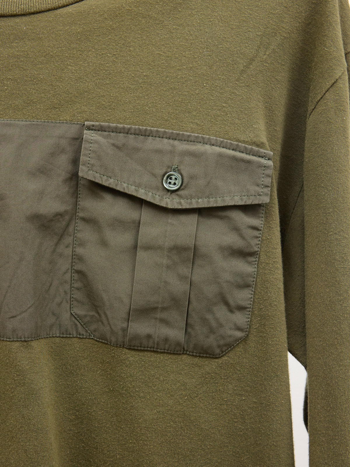 Dior Long-sleeve T-shirt with Pocket in Army Green