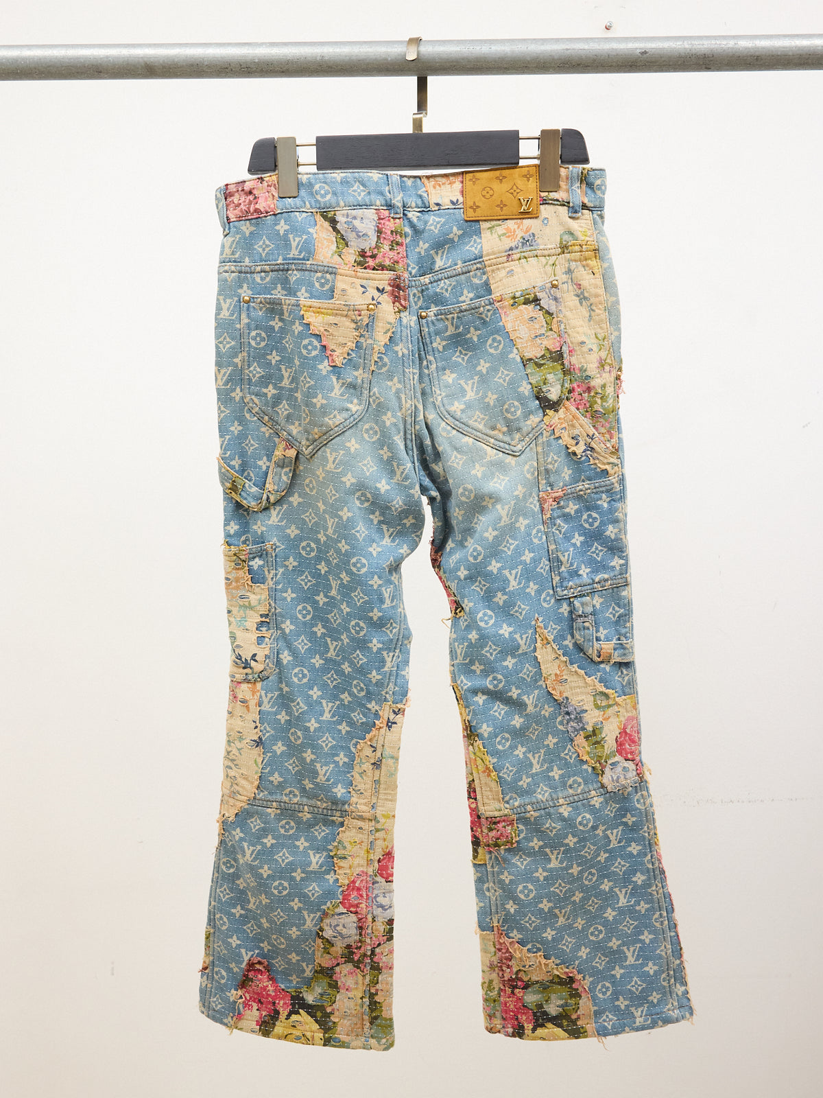 Louis Vuitton Floral Distressed Monogram Denim Jeans