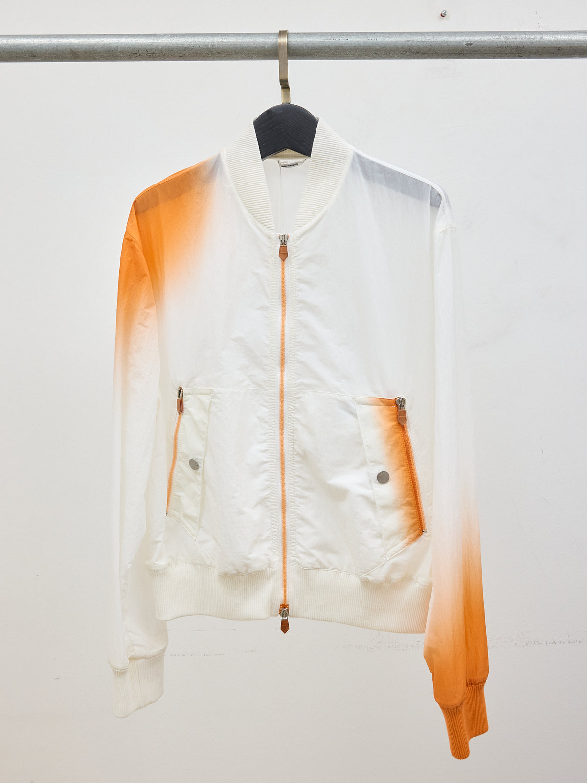 Hermes Ombré Bomber Jacket in White/Orange