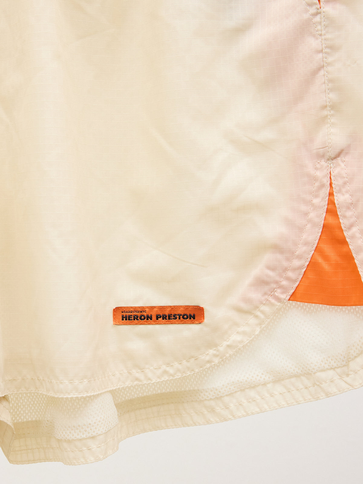 Heron Preston Nylon Shorts in Beige/Orange