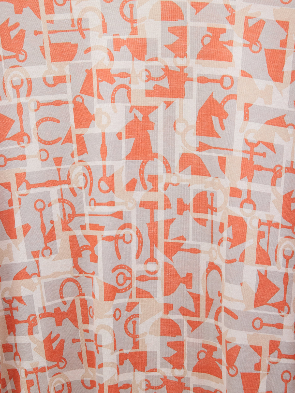 Hermes Sheer Horse Tee in Grey/Orange