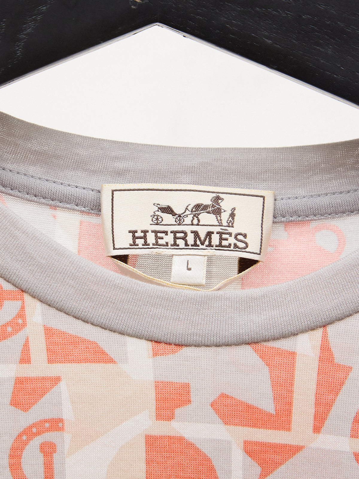 Hermes Sheer Horse Tee in Grey/Orange