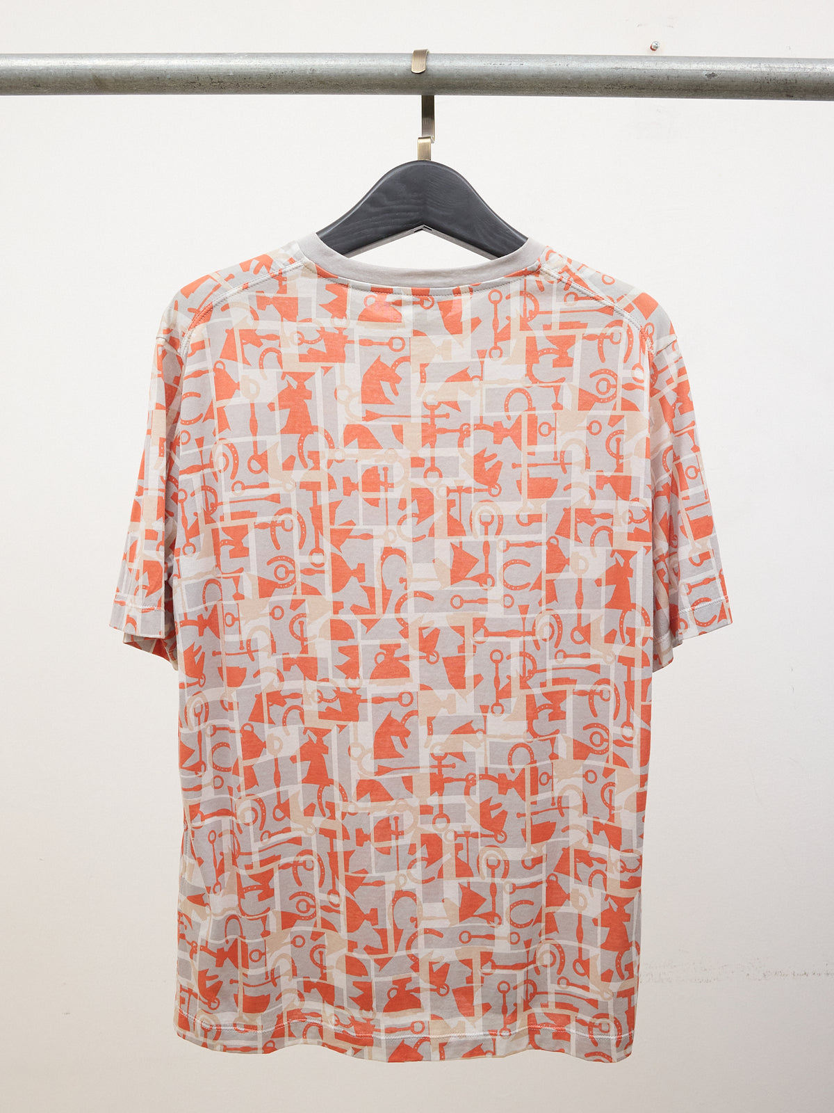 Hermes Sheer Horse Tee in Grey/Orange