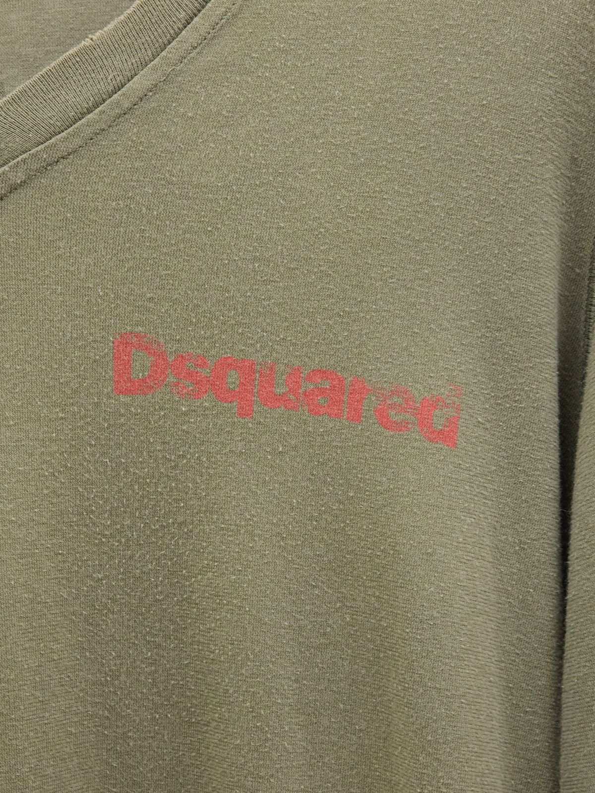 Dsquared2 Long-sleeve V-neck T-shirt in Army Green