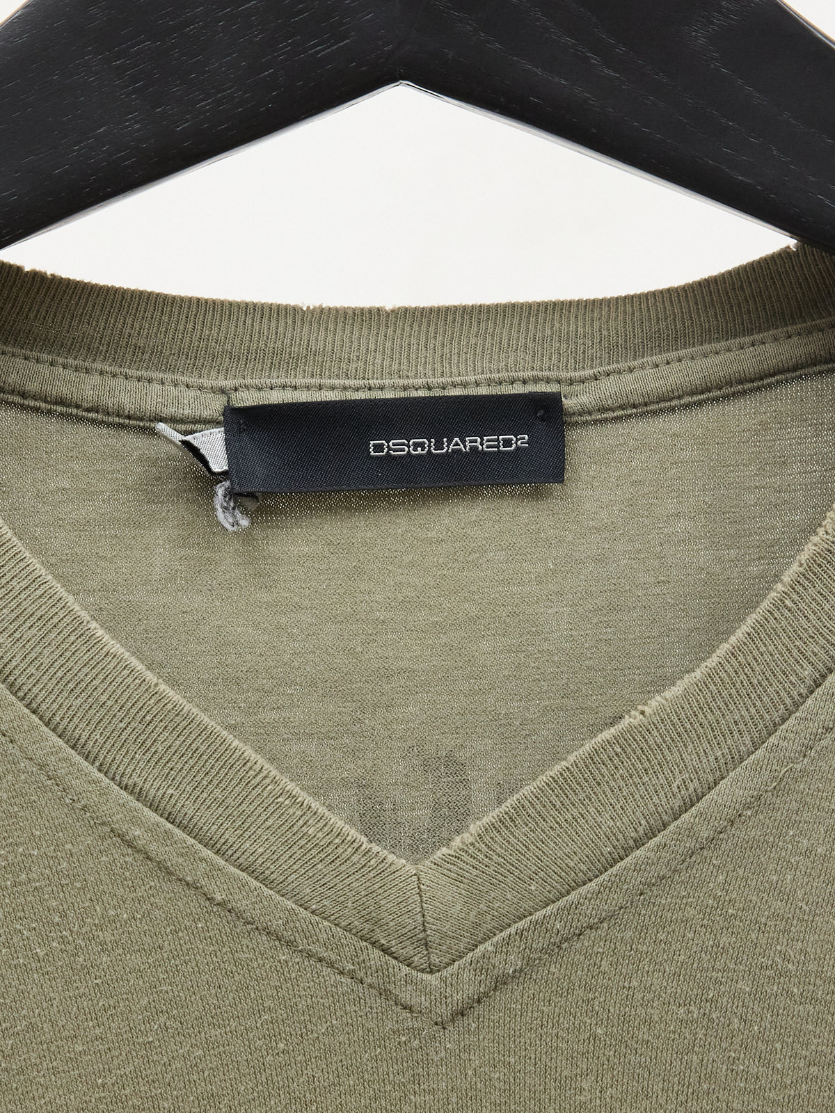 Dsquared2 Long-sleeve V-neck T-shirt in Army Green