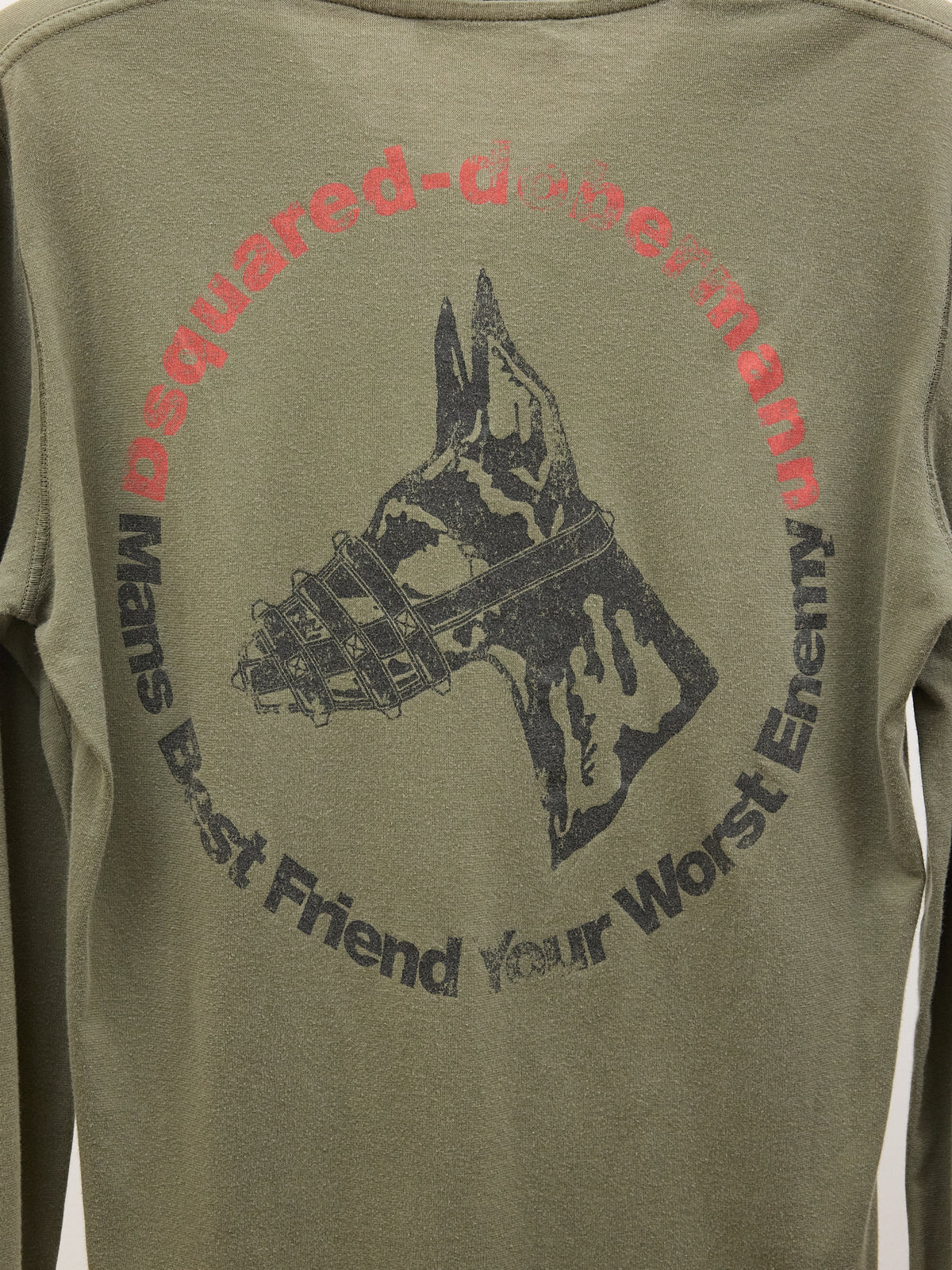 Dsquared2 Long-sleeve V-neck T-shirt in Army Green