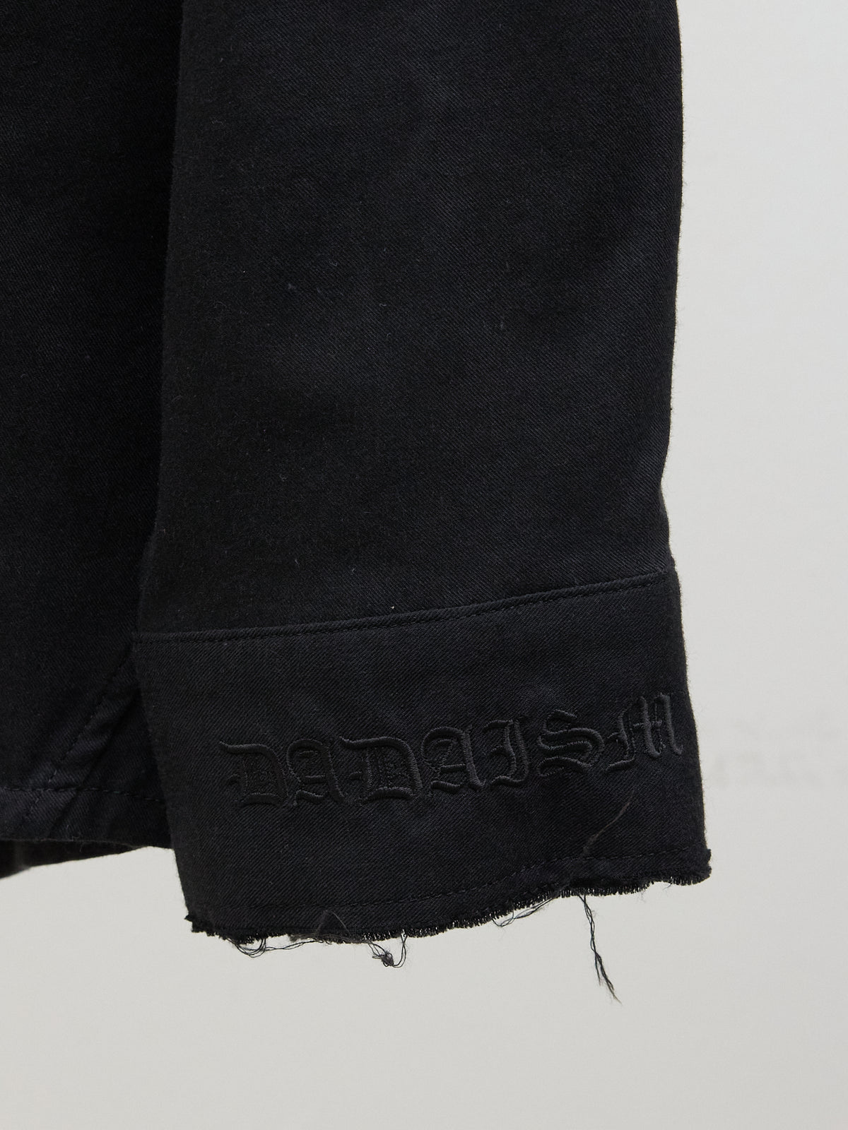 Christian Dada Plain Black Long-Sleeve Button-Up Shirt