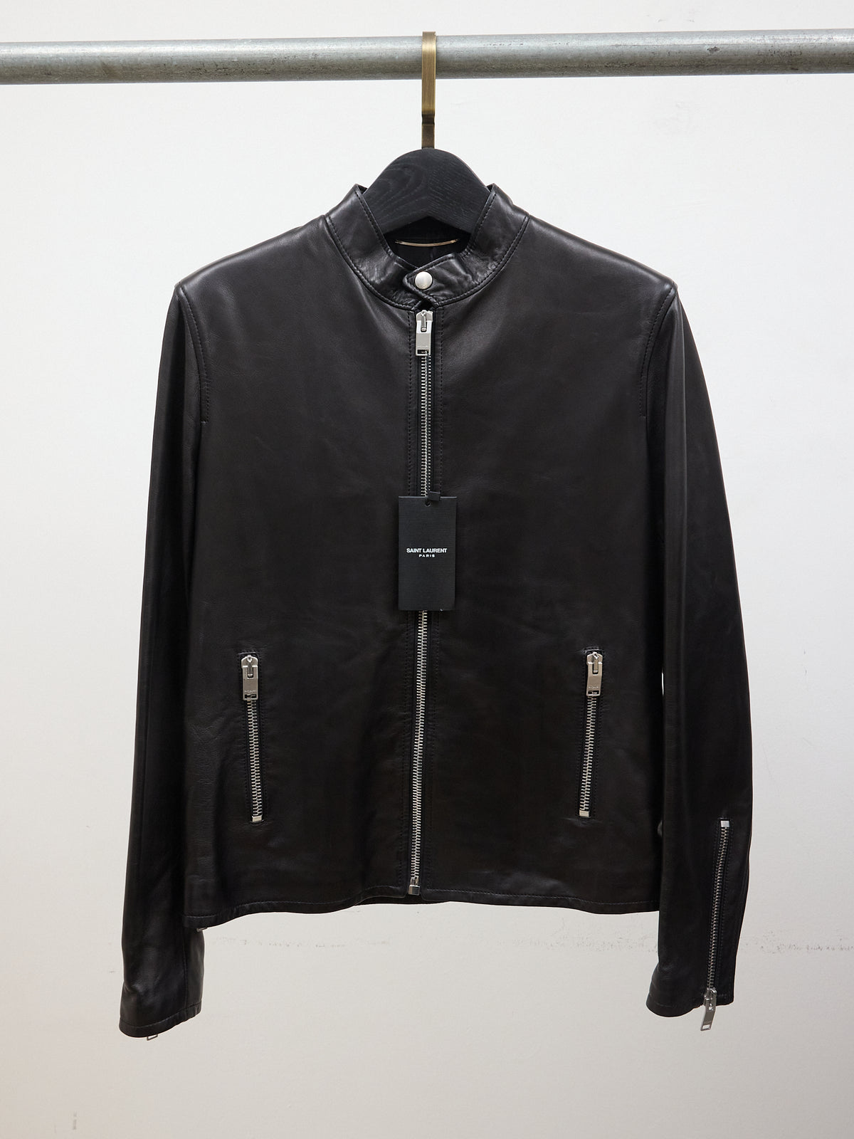 Saint Laurent Leather Rider's Jacket in Black
