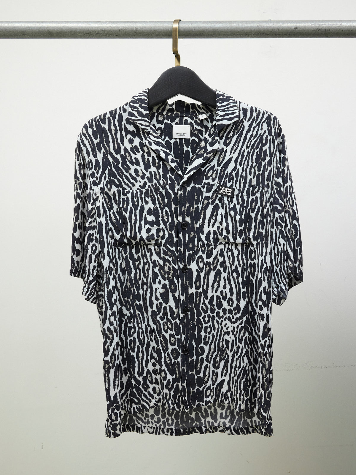 Burberry London Leopard Print Shirt in Black/White