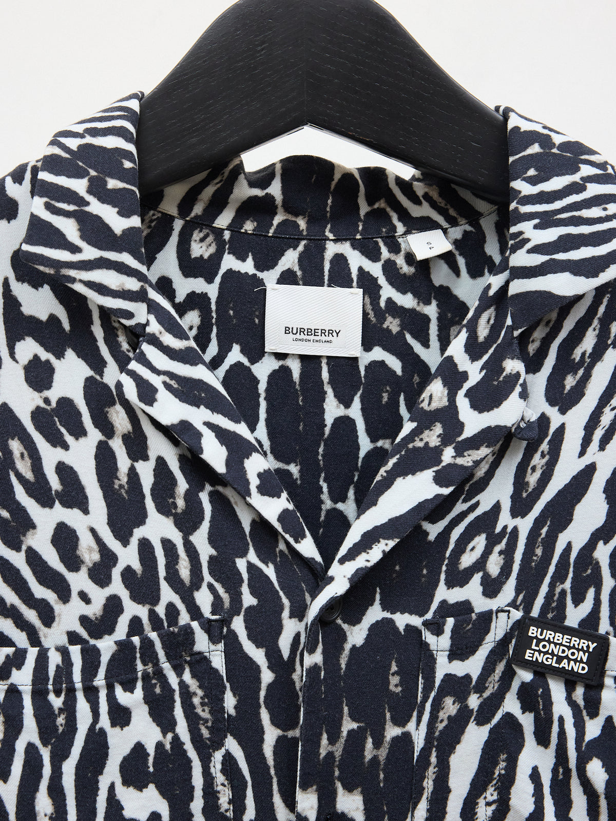 Burberry London Leopard Print Shirt in Black/White