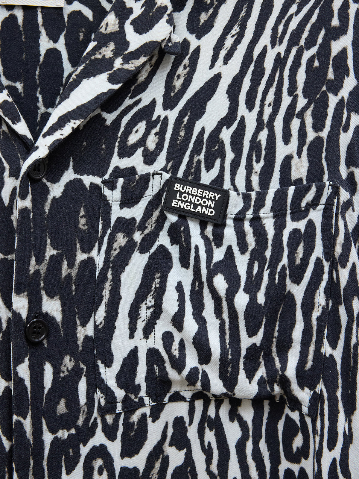 Burberry London Leopard Print Shirt in Black/White