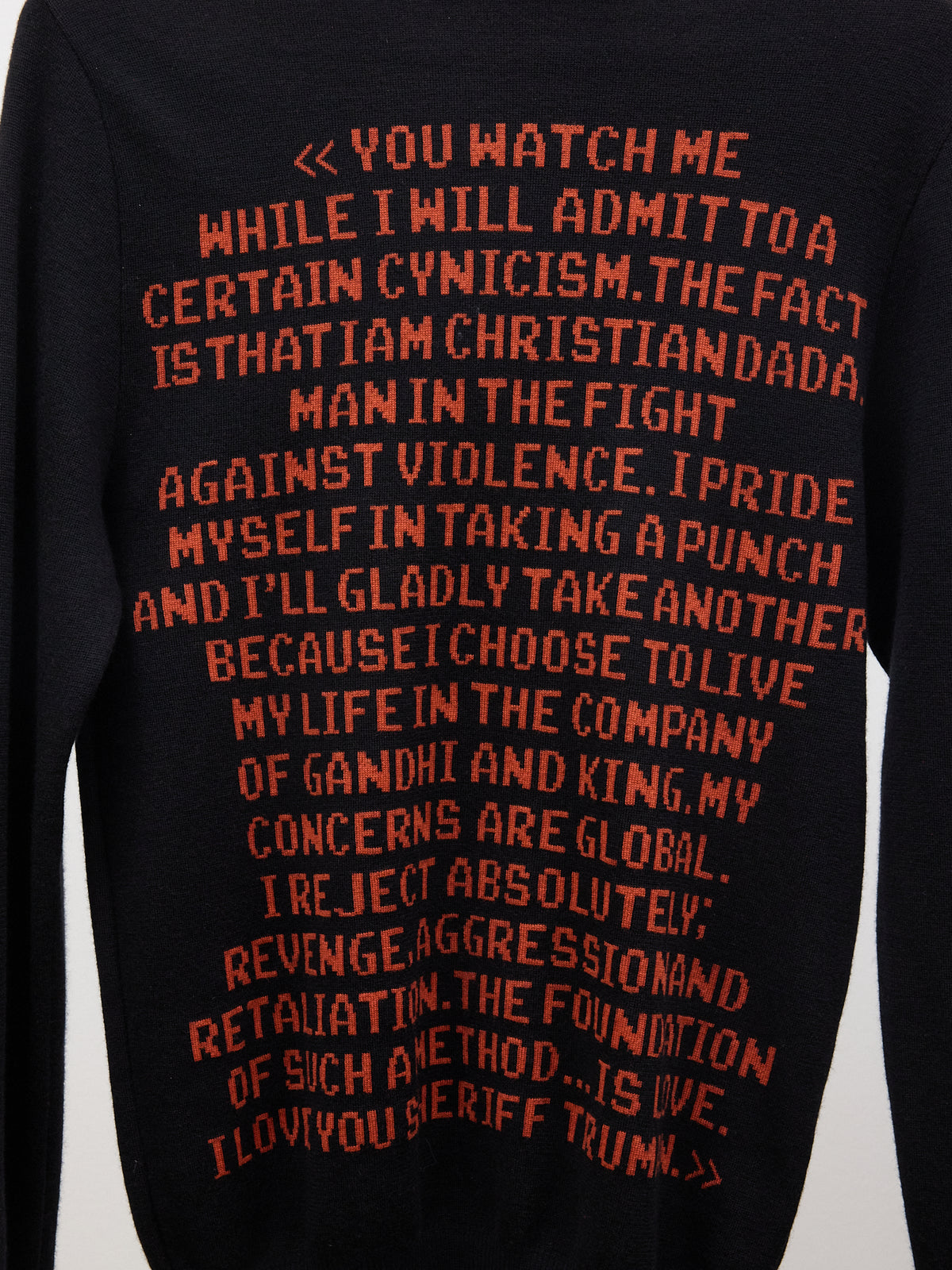 Christian Dada Knitted "You Watch Me" Long-sleeve Turtleneck