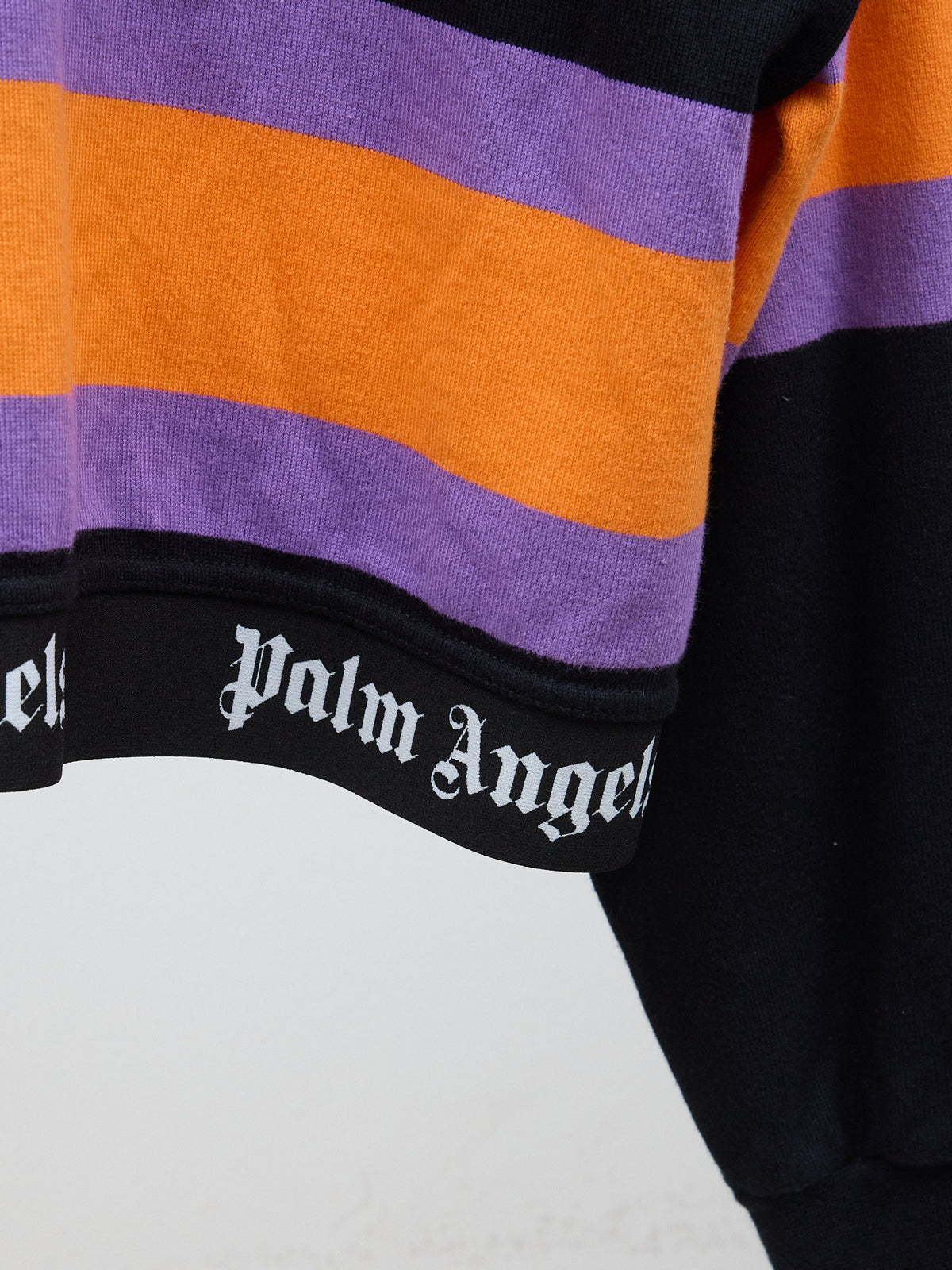 Palm Angels Half-zip Shirt in Black/Purple/Orange