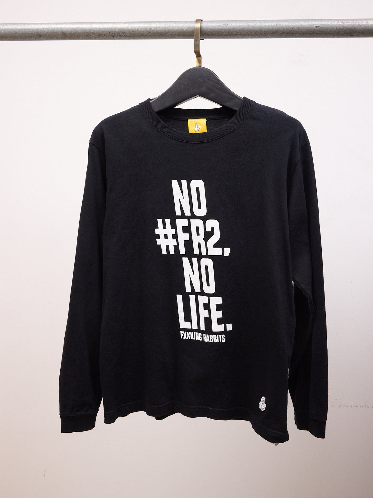 Fxxkingrabbits FR2  "No #FR2, No Life" Long Sleeve T-Shirt in Black