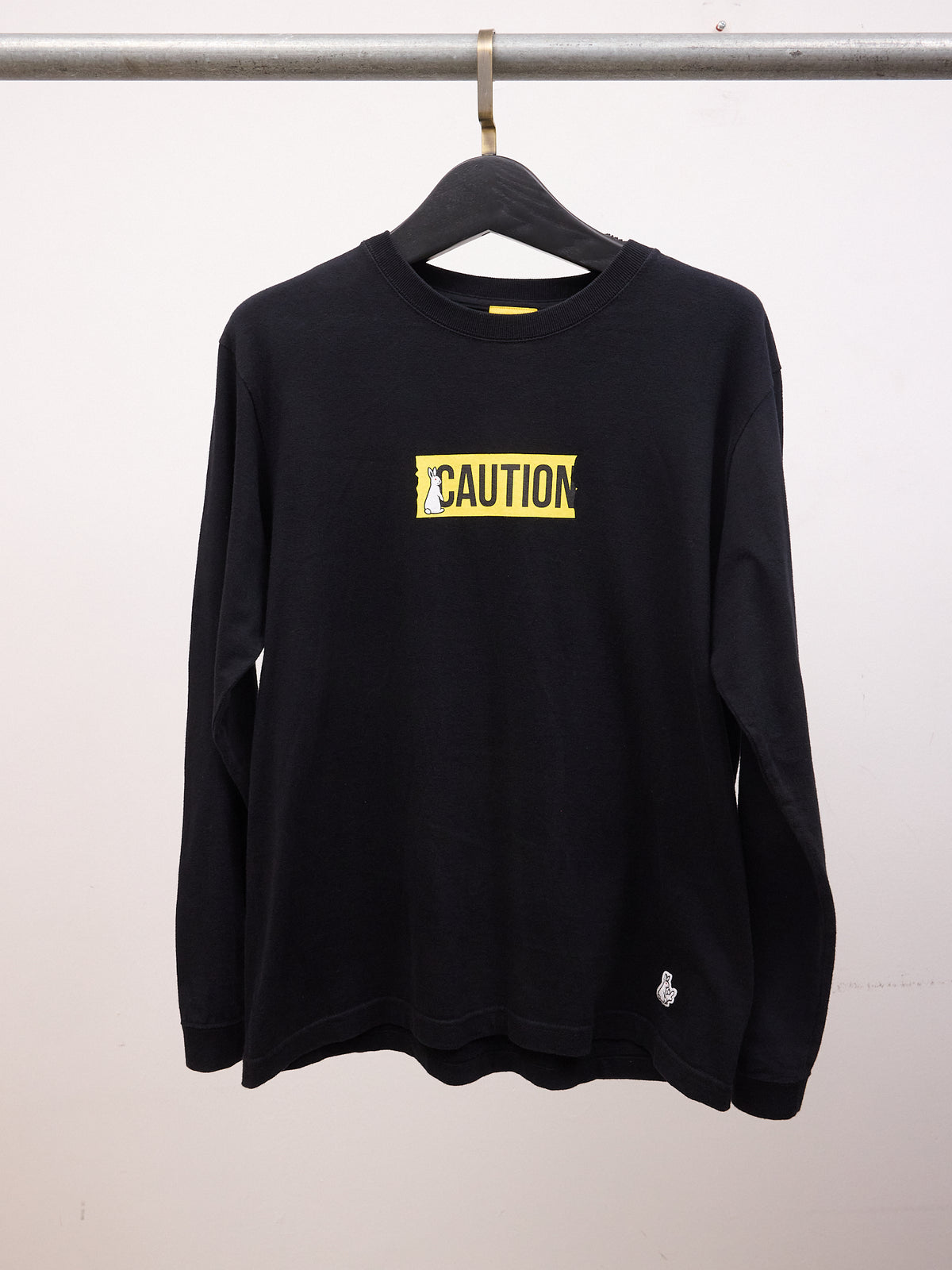Fxxkingrabbits FR2 "Caution" Long Sleeve T-Shirt in Black