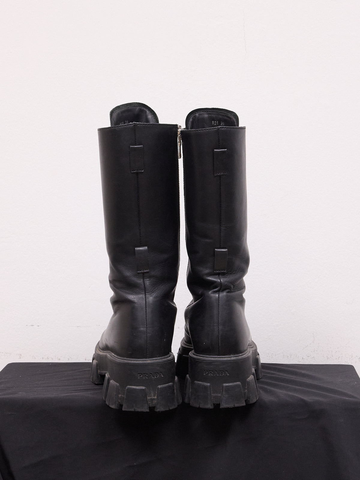 Prada Knee-high Combat Boots in Black