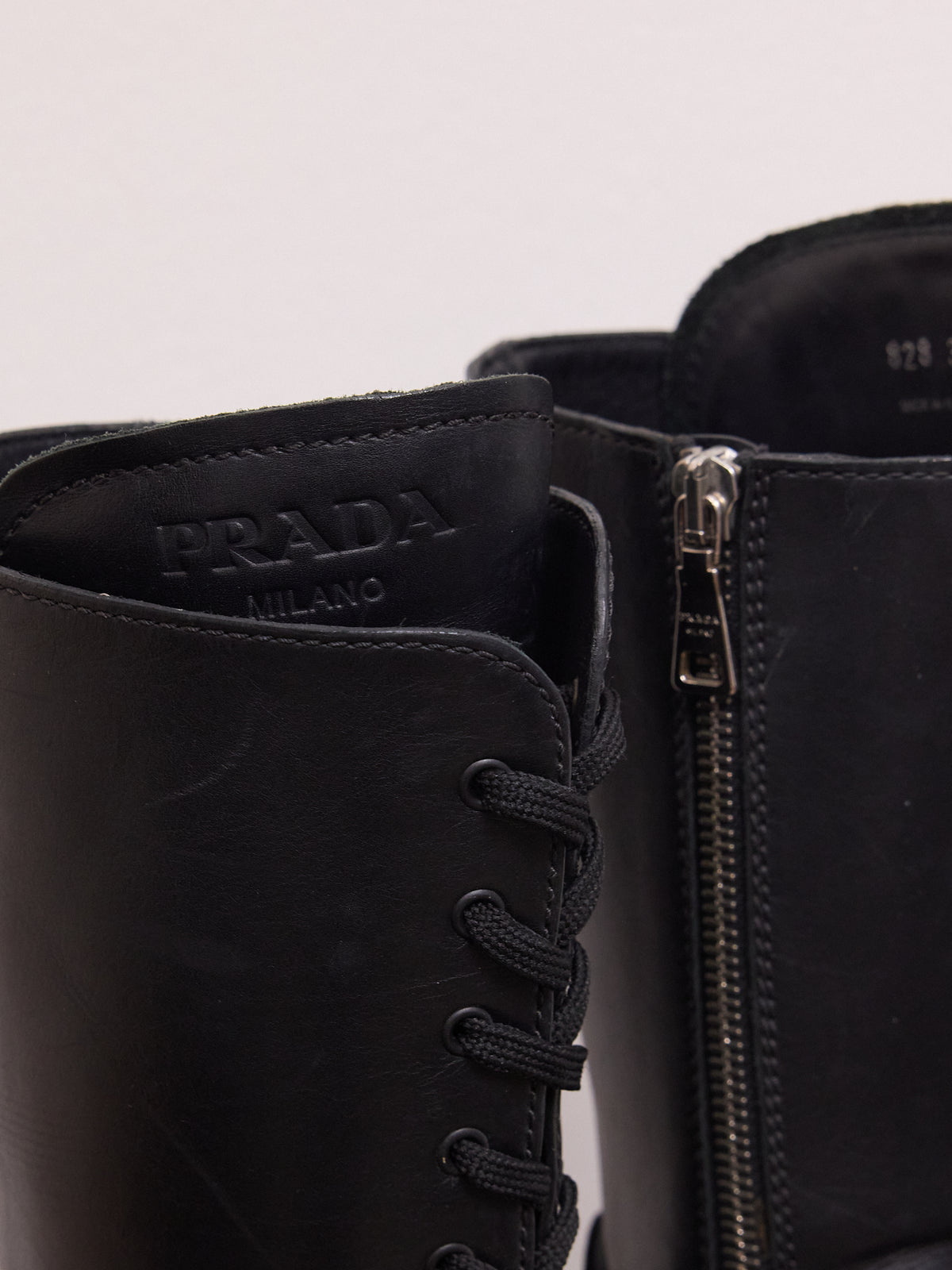 Prada Knee-high Combat Boots in Black